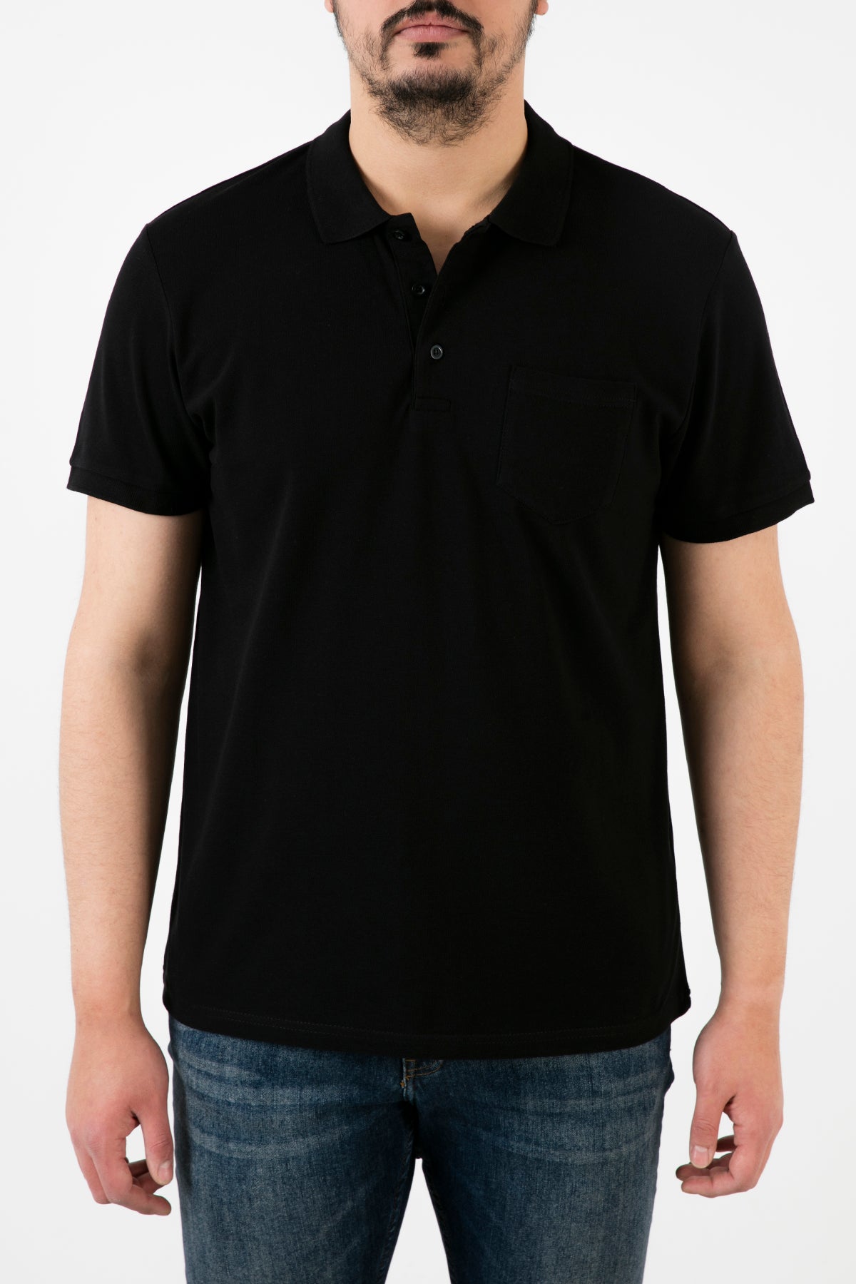 Buratti Büyük Beden % 100 Pamuk Düğmeli Erkek Polo T Shirt 59021271 SİYAH