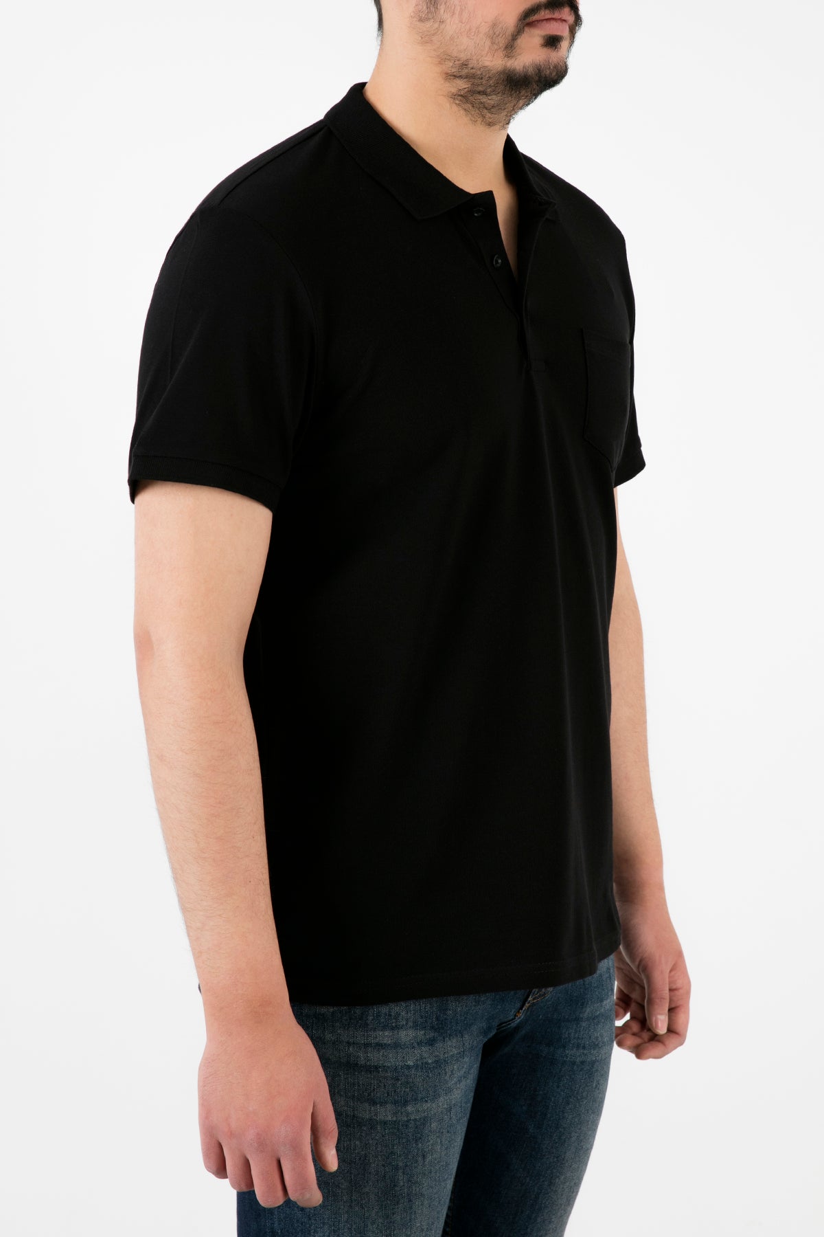 Buratti Büyük Beden % 100 Pamuk Düğmeli Erkek Polo T Shirt 59021271 SİYAH