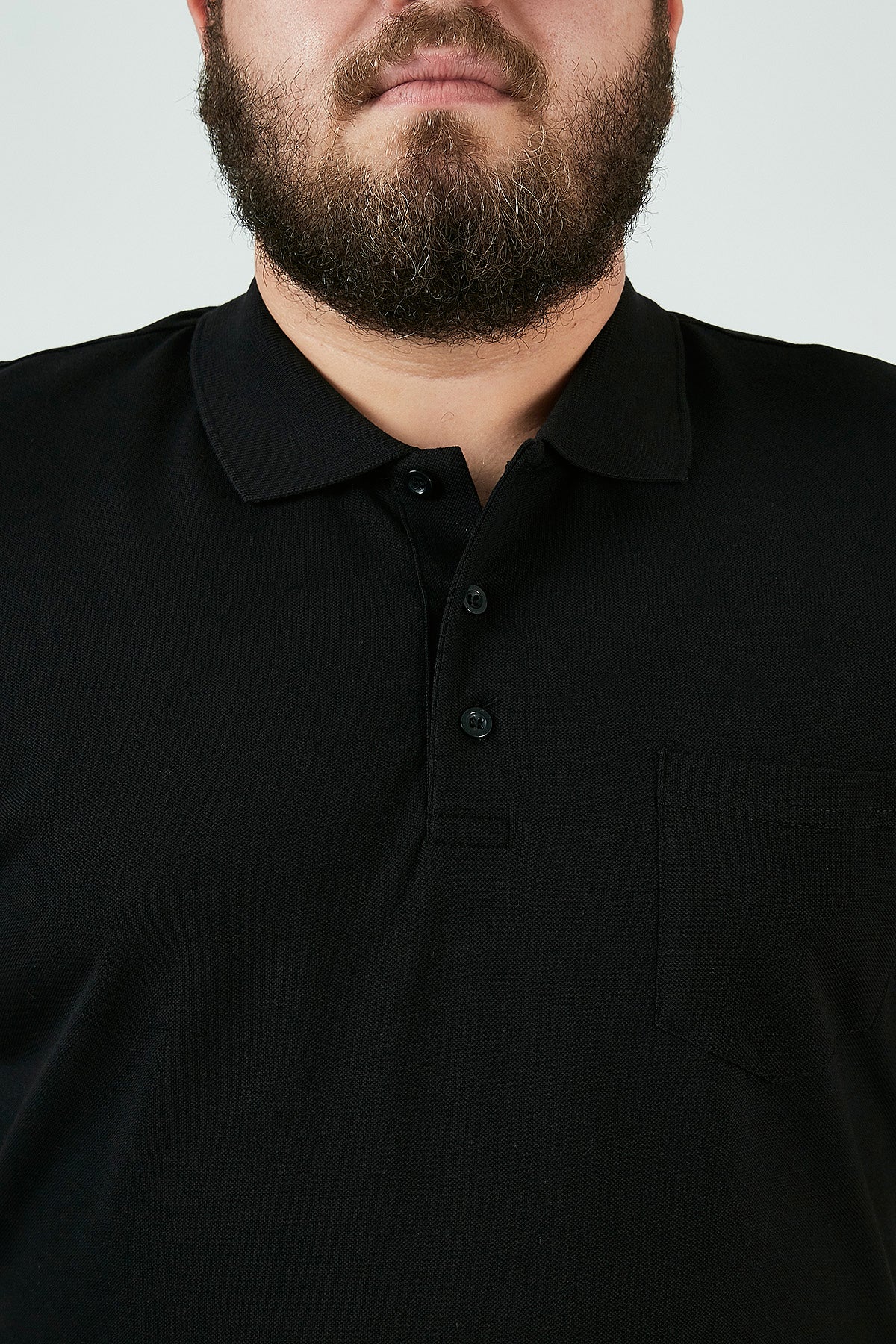 Buratti Büyük Beden % 100 Pamuk Düğmeli Erkek Polo T Shirt 59021271 SİYAH