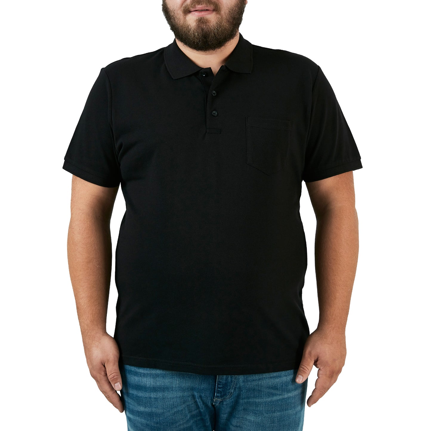 Buratti Büyük Beden % 100 Pamuk Düğmeli Erkek Polo T Shirt 59021271 SİYAH