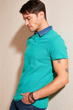 Buratti % 100 Pamuk Düğmeli Regular Fit Erkek Polo T Shirt 5902134 YEŞİL