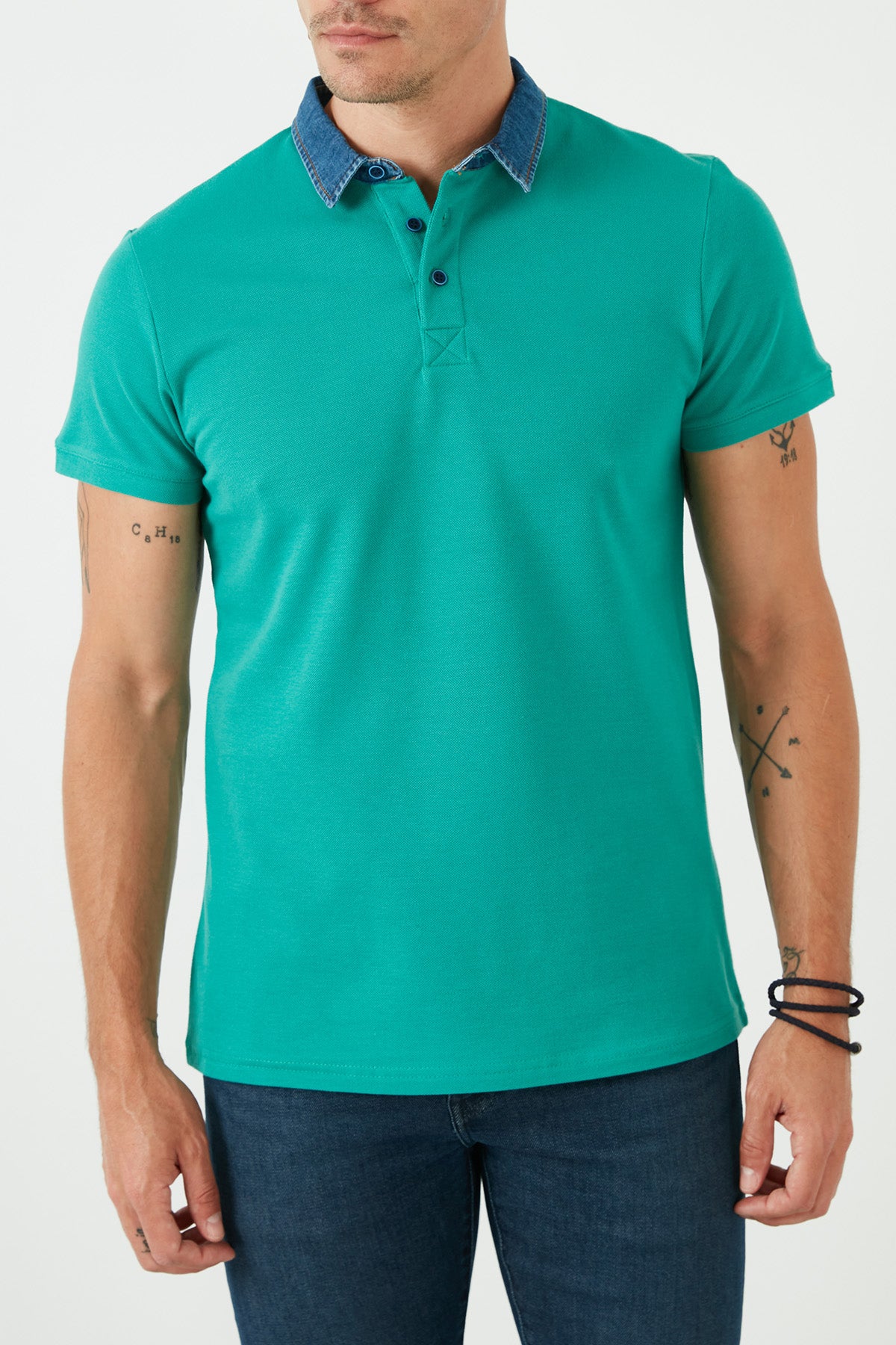 Buratti % 100 Pamuk Düğmeli Regular Fit Erkek Polo T Shirt 5902134 YEŞİL