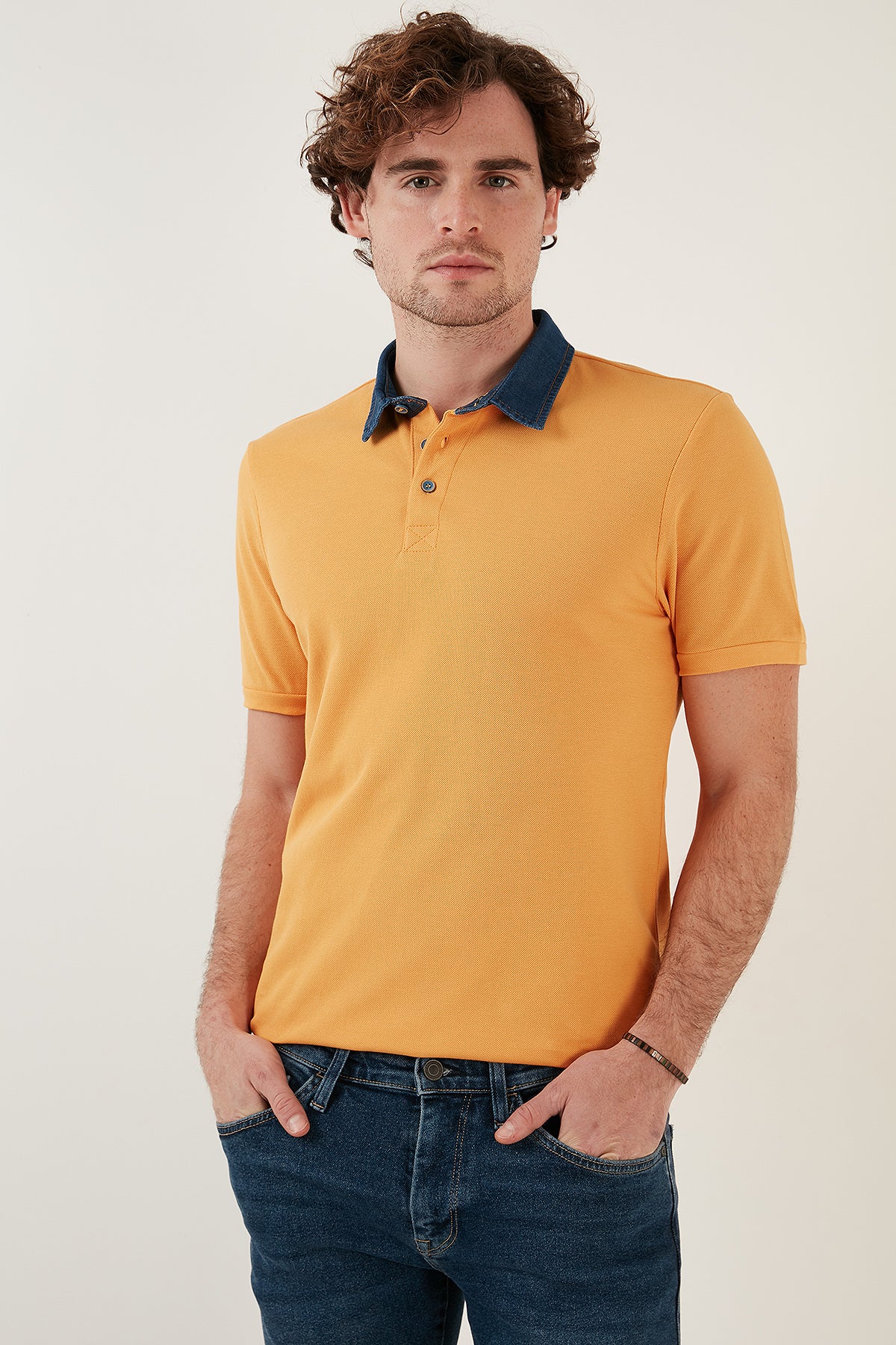 Buratti % 100 Pamuk Düğmeli Regular Fit Erkek Polo T Shirt 5902134 HARDAL