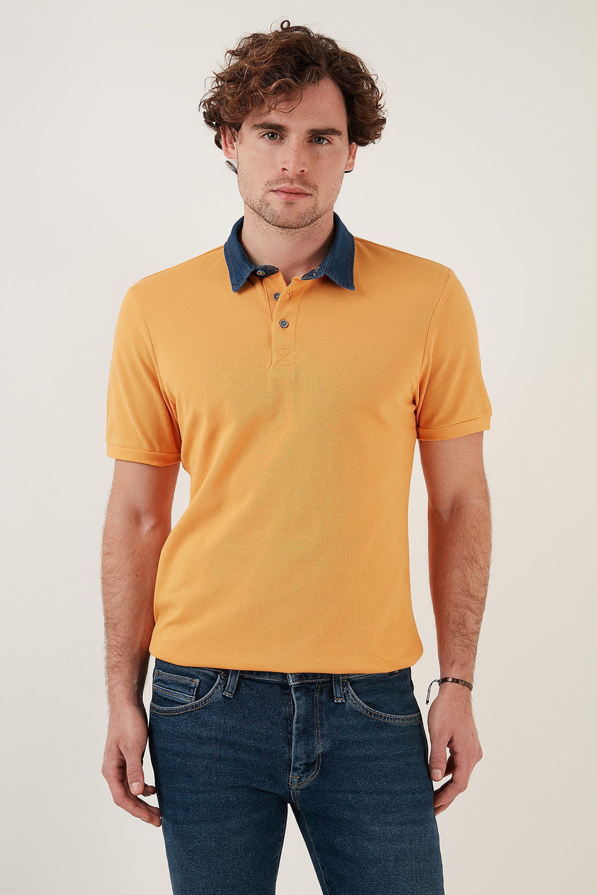 Buratti % 100 Pamuk Düğmeli Regular Fit Erkek Polo T Shirt 5902134 HARDAL