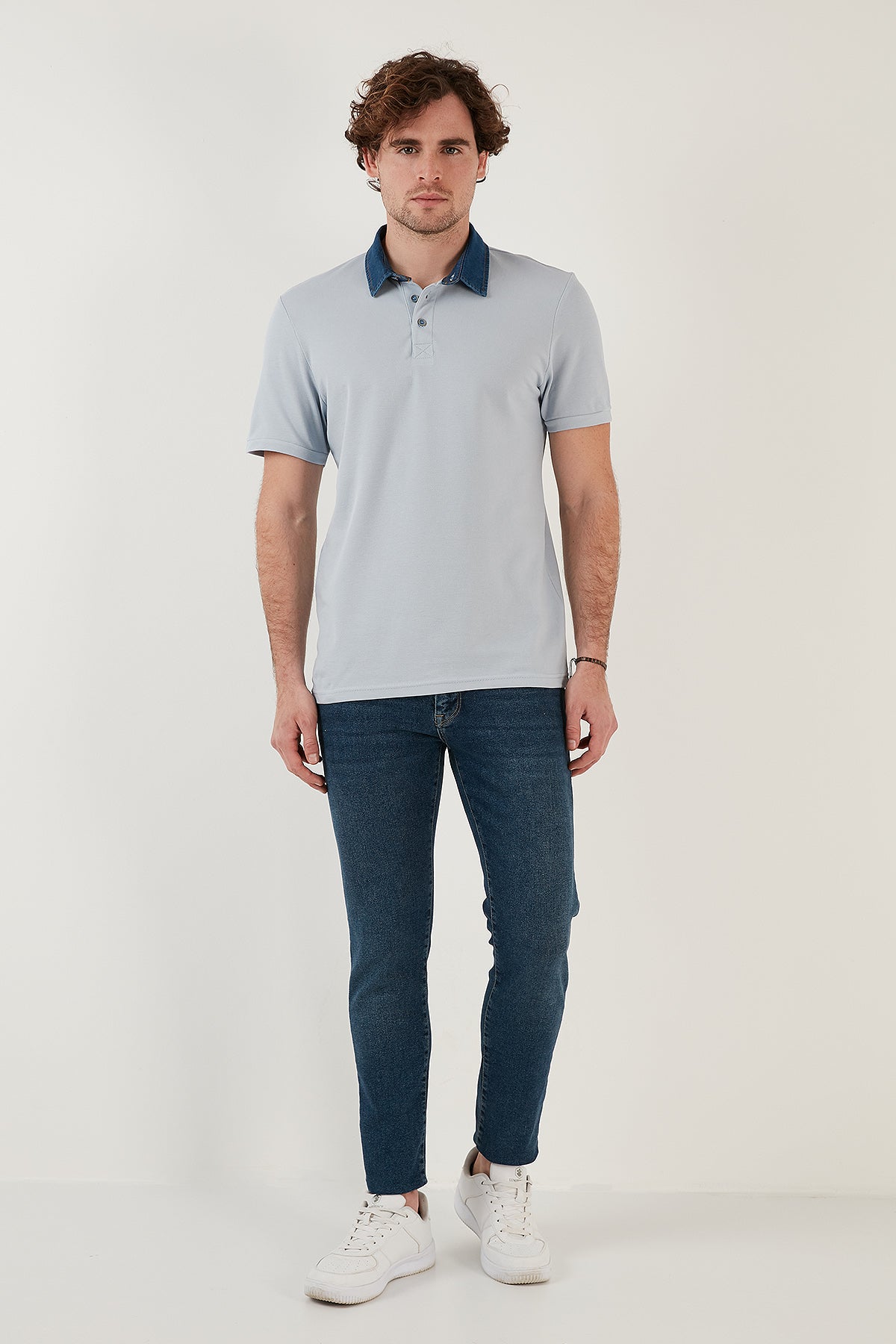 Buratti % 100 Pamuk Düğmeli Regular Fit Polo Yaka  T Shirt Erkek Polo Yaka T Shirt 5902134 AÇIK GRİ