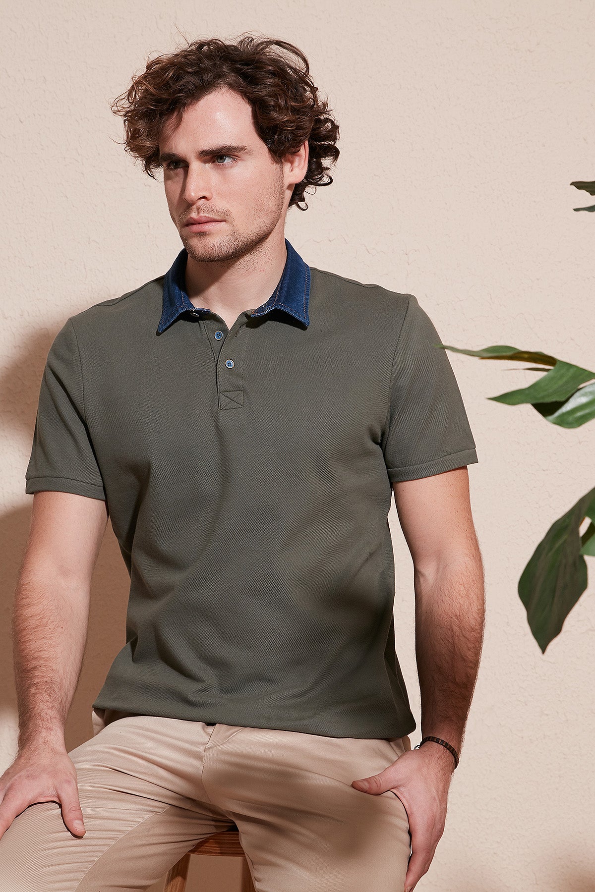 Buratti % 100 Pamuk Düğmeli Regular Fit Erkek Polo T Shirt 5902134 HAKİ