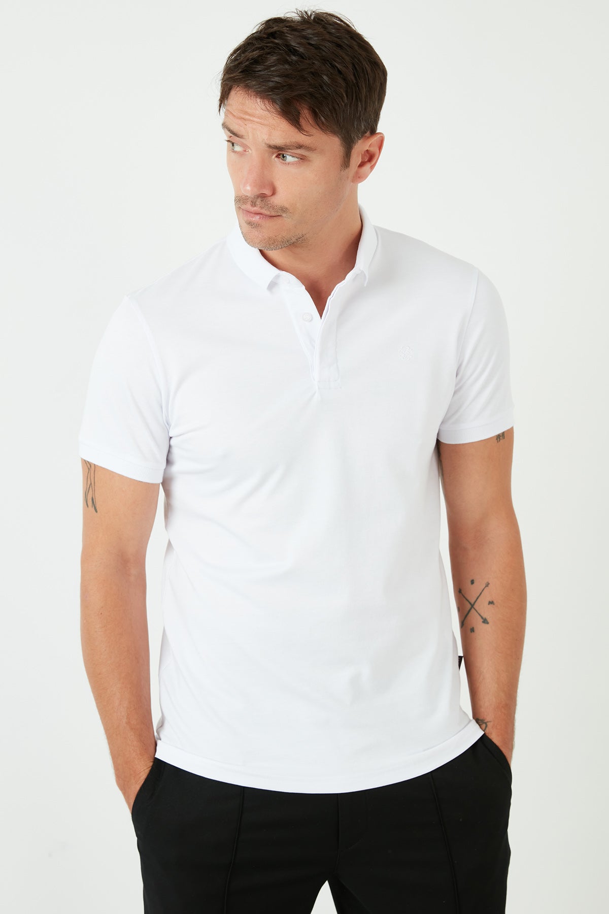 Buratti Slim Fit Pamuklu Erkek Polo T Shirt 5902137 BEYAZ