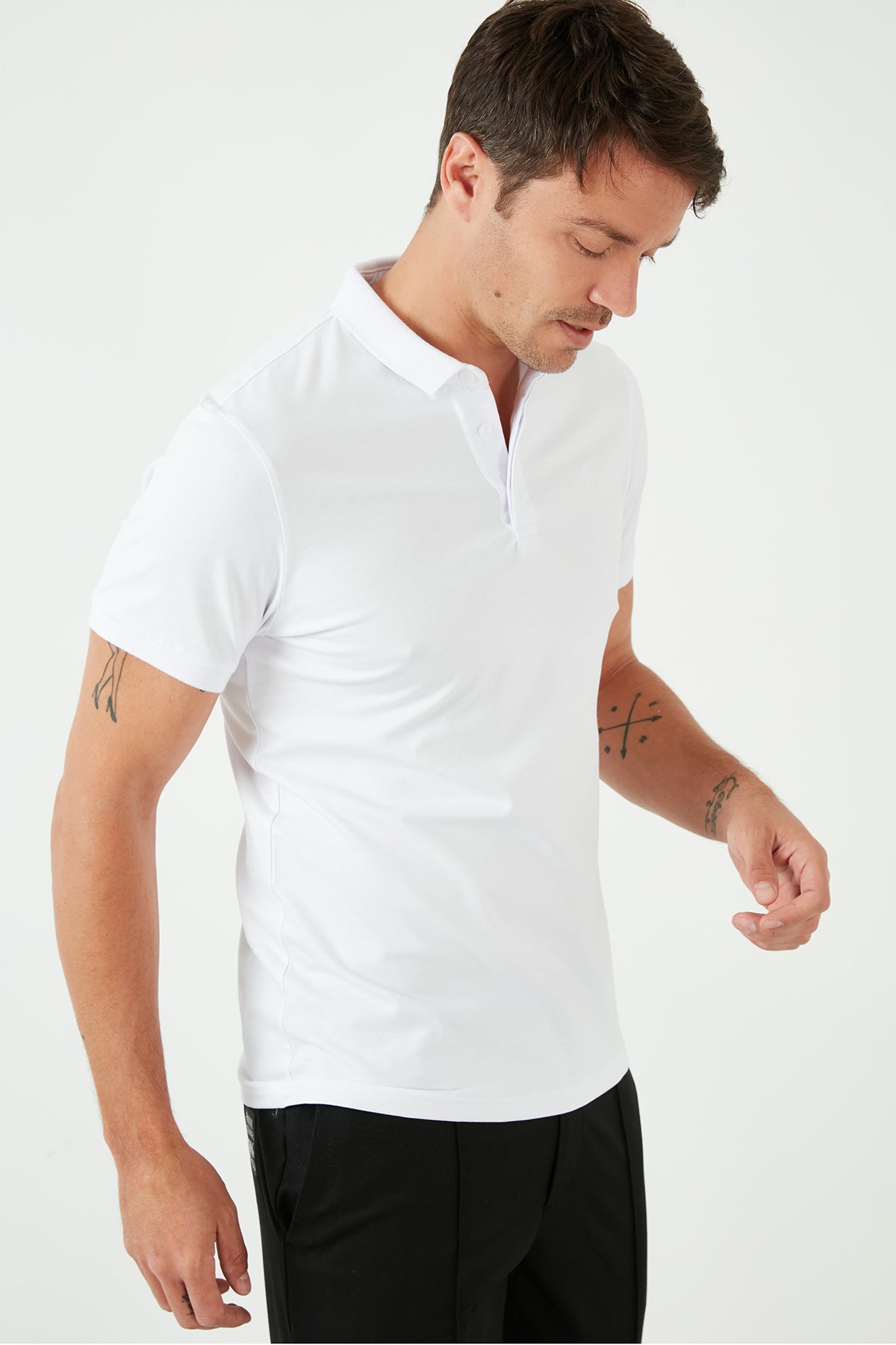 Buratti Slim Fit Pamuklu Erkek Polo T Shirt 5902137 BEYAZ