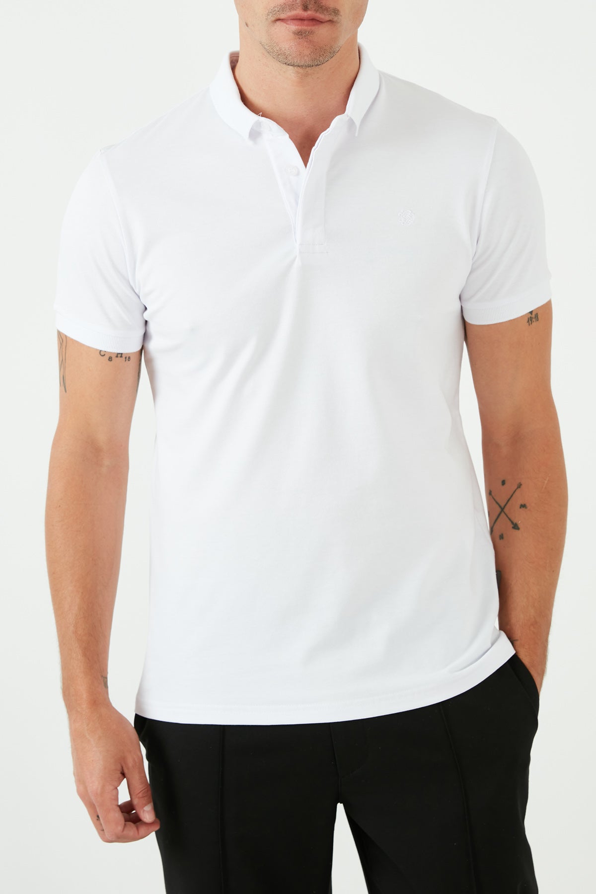 Buratti Slim Fit Pamuklu Erkek Polo T Shirt 5902137 BEYAZ