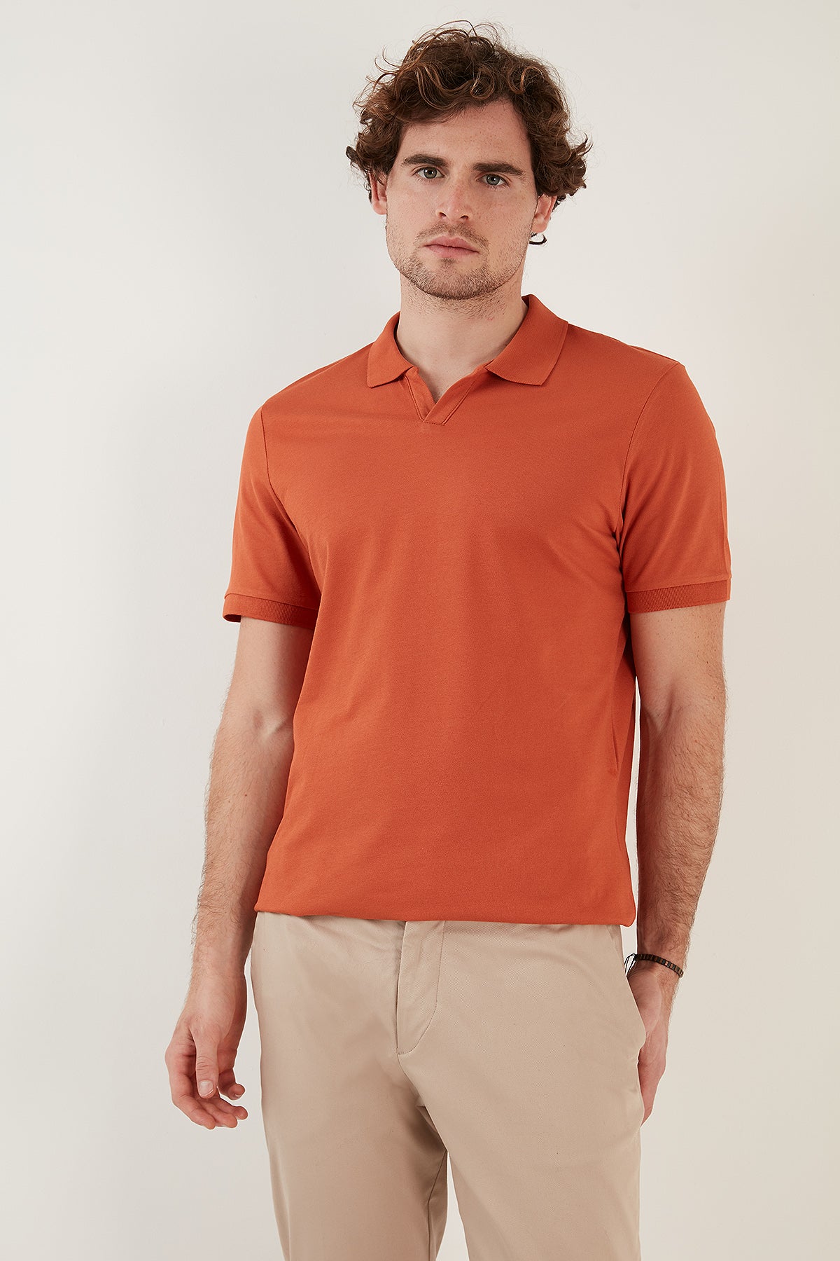 Buratti Slim Fit Pamuklu Erkek Polo T Shirt 5902141 Tarçın