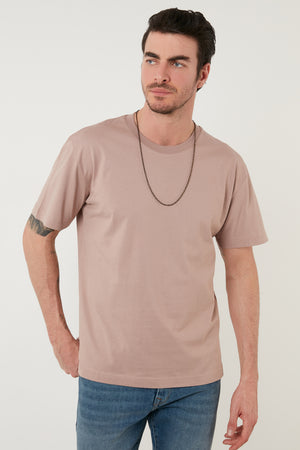 Buratti Regular Fit Bisiklet Yaka Pamuklu Basic Erkek T Shirt 5902271 KOYU BEJ