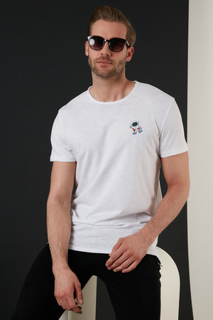 Buratti Pamuklu Regular Fit Bisiklet Yaka Erkek T Shirt 5902317 BEYAZ