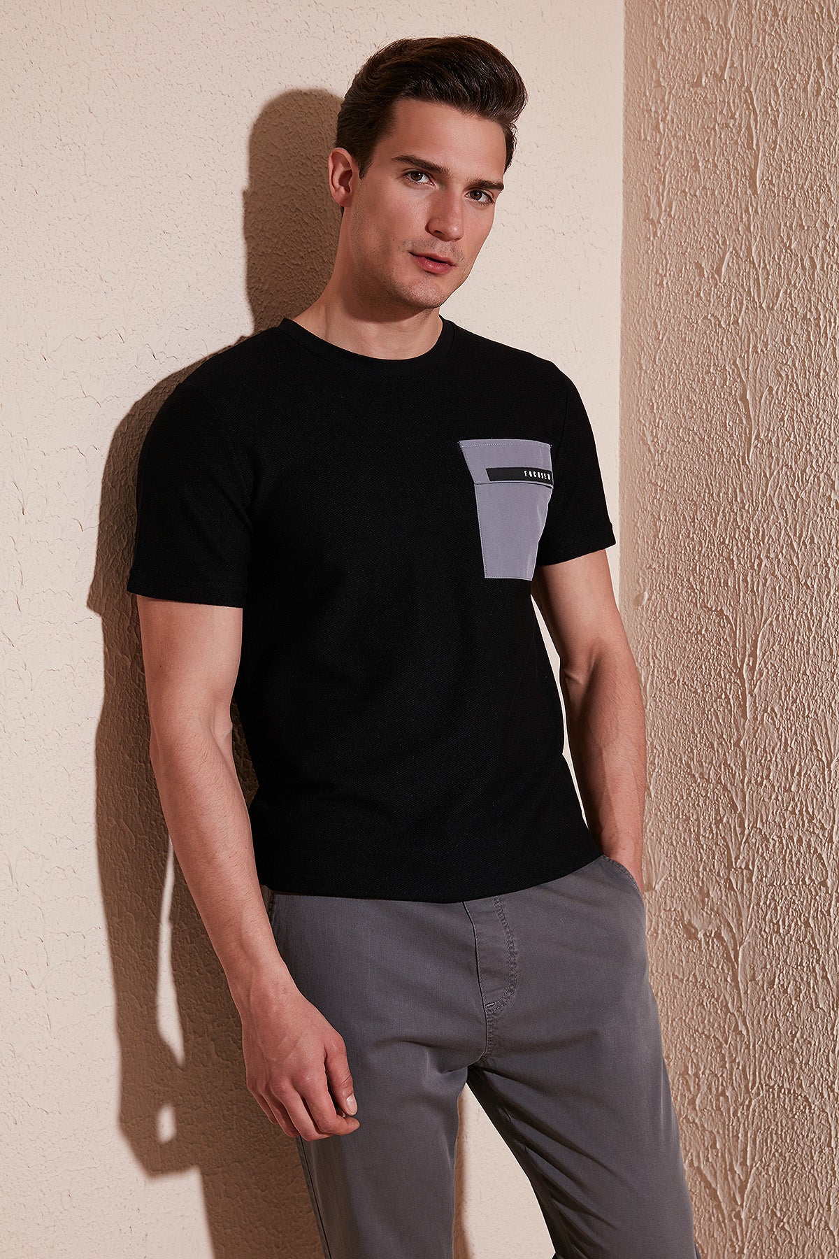 Buratti Baskılı Slim Fit Bisiklet Yaka Pamuklu Erkek T Shirt 5902351 SİYAH