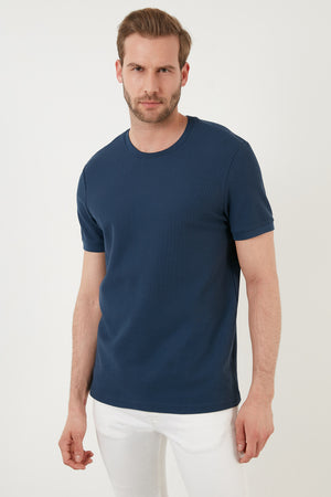 Buratti Pamuklu Bisiklet Yaka Basic Erkek T Shirt 5902387 İNDİGO