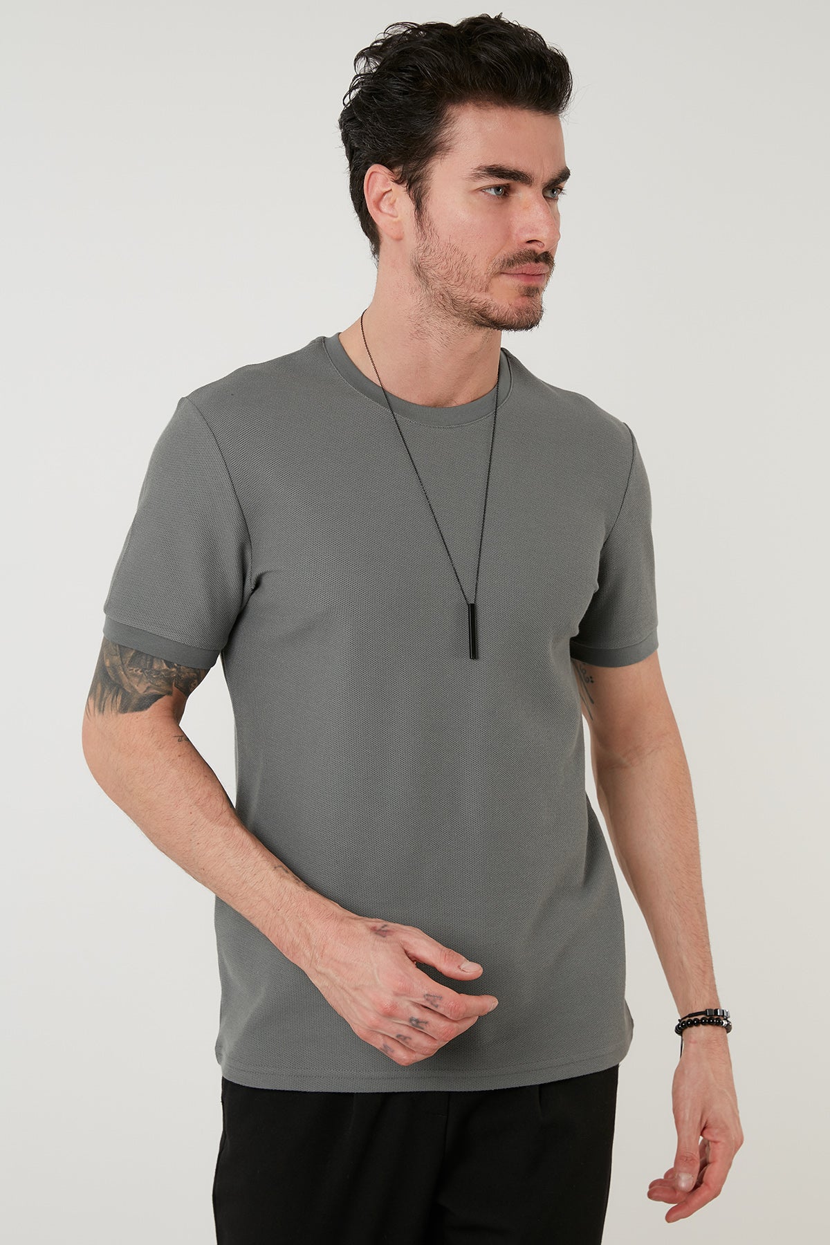 Buratti Pamuklu Bisiklet Yaka Basic Erkek T Shirt 5902387 AÇIK HAKİ