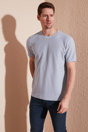 Buratti Pamuklu Bisiklet Yaka Basic Erkek T Shirt 5902387 AÇIK GRİ