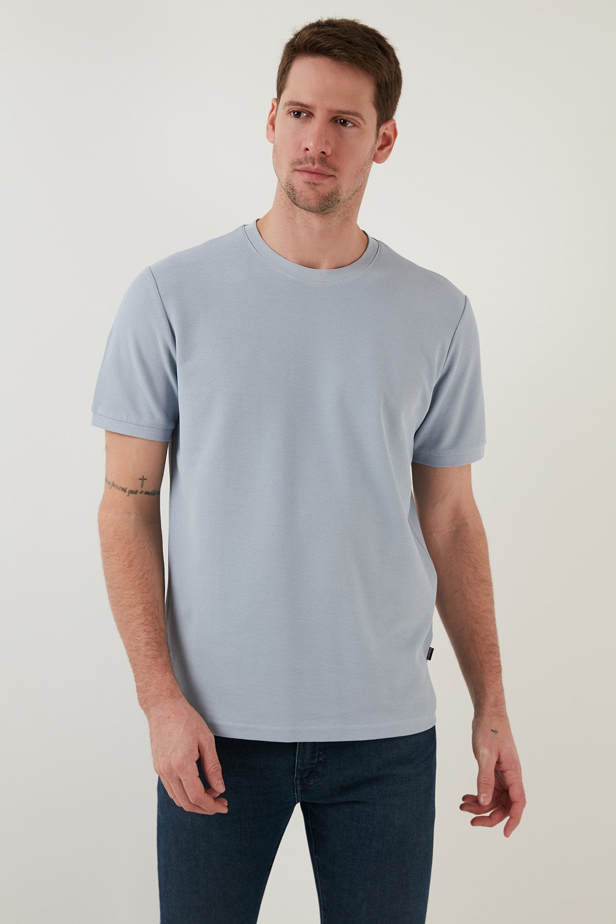 Buratti Pamuklu Bisiklet Yaka Basic Erkek T Shirt 5902387 AÇIK GRİ