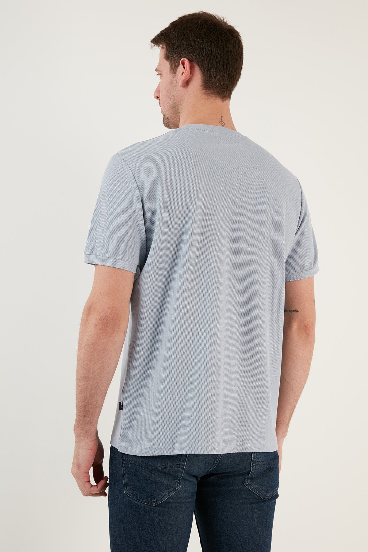 Buratti Pamuklu Bisiklet Yaka Basic Erkek T Shirt 5902387 AÇIK GRİ