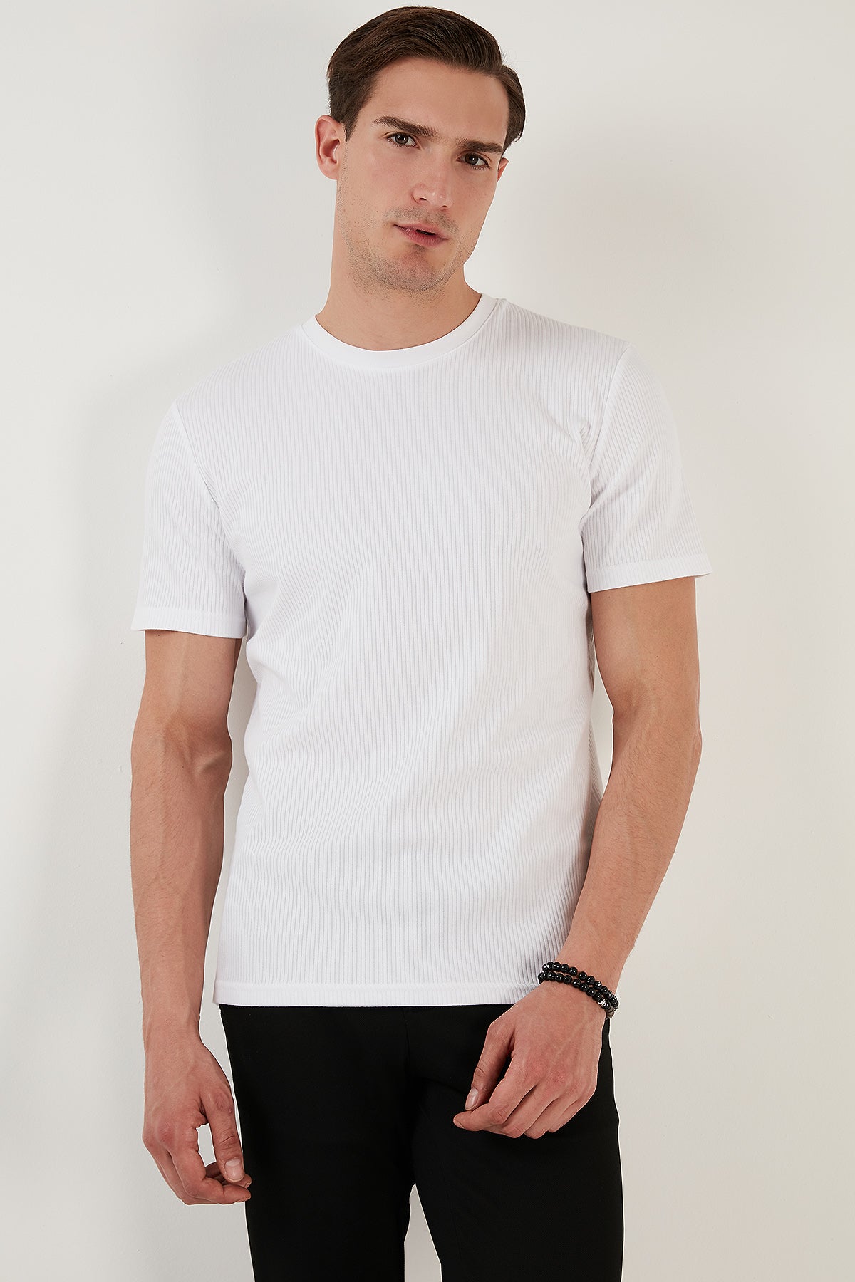 Buratti % 100 Pamuk Regular Fit Bisiklet Yaka Erkek T Shirt 5902407 BEYAZ