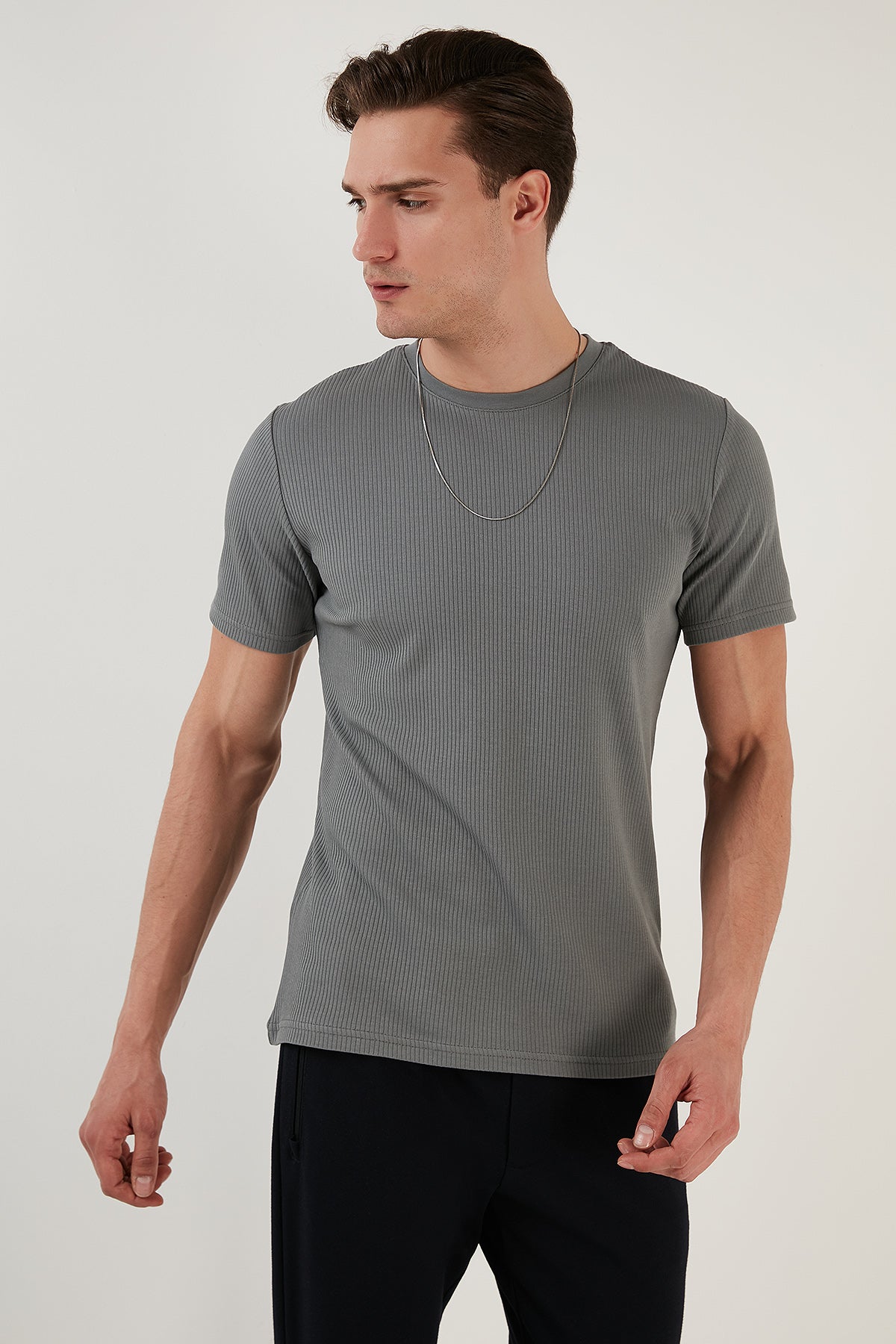 Buratti % 100 Pamuk Regular Fit Bisiklet Yaka Erkek T Shirt 5902407 AÇIK HAKİ