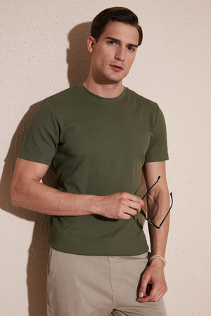 Buratti % 100 Pamuk Regular Fit Bisiklet Yaka Erkek T Shirt 5902407 HAKİ