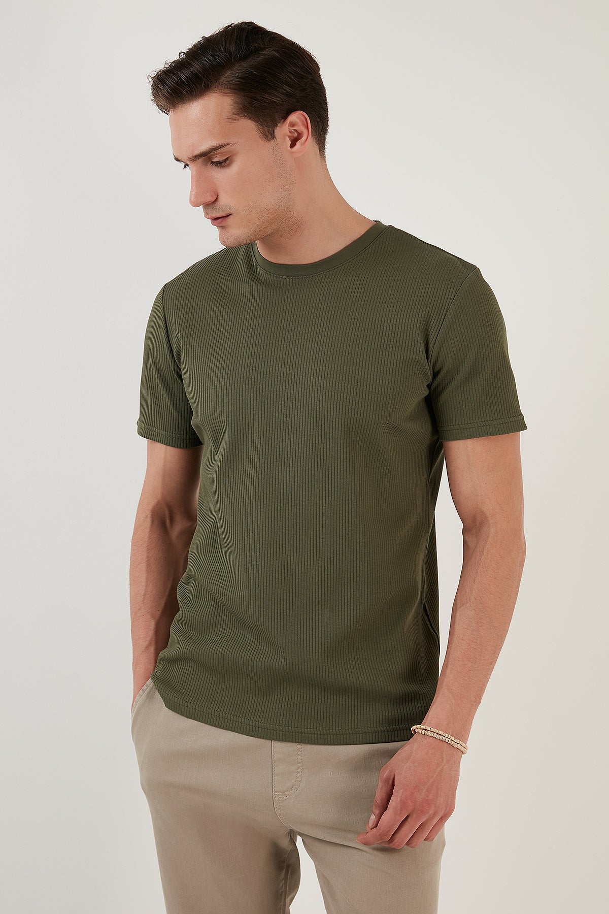 Buratti % 100 Pamuk Regular Fit Bisiklet Yaka Erkek T Shirt 5902407 HAKİ