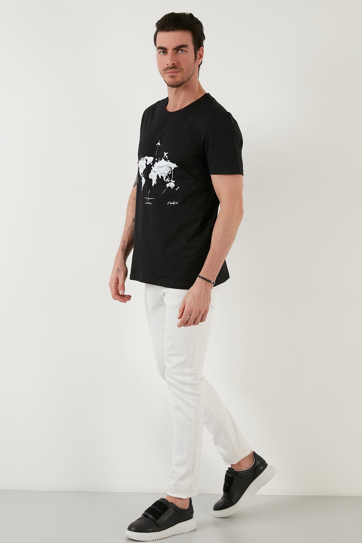 Buratti Baskılı Slim Fit Bisiklet Yaka % 100 Pamuk Erkek T Shirt 5902415 SİYAH