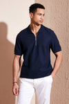 Buratti Pamuklu Regular Fit Fermuarlı Erkek Polo Yaka T Shirt 5902434 İNDİGO