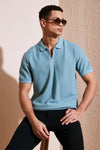 Buratti Pamuklu Regular Fit Fermuarlı Erkek Polo Yaka T Shirt 5902434 MAVİ