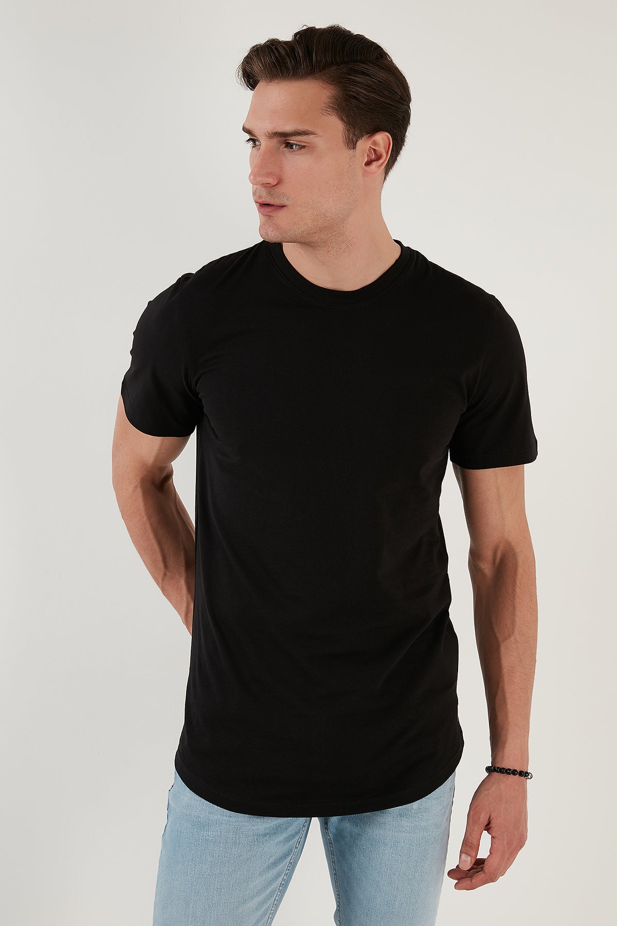 Buratti % 100 Pamuk Regular Fit Bisiklet Yaka T shirt Erkek T Shirt 5902511 SİYAH