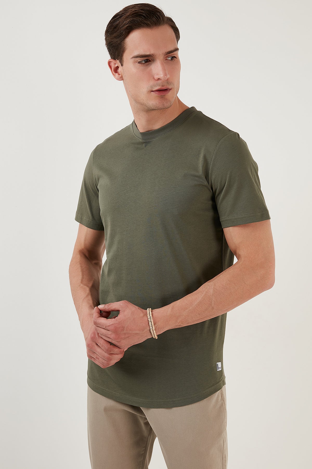 Buratti % 100 Pamuk Regular Fit Bisiklet Yaka T shirt Erkek T Shirt 5902511 HAKİ