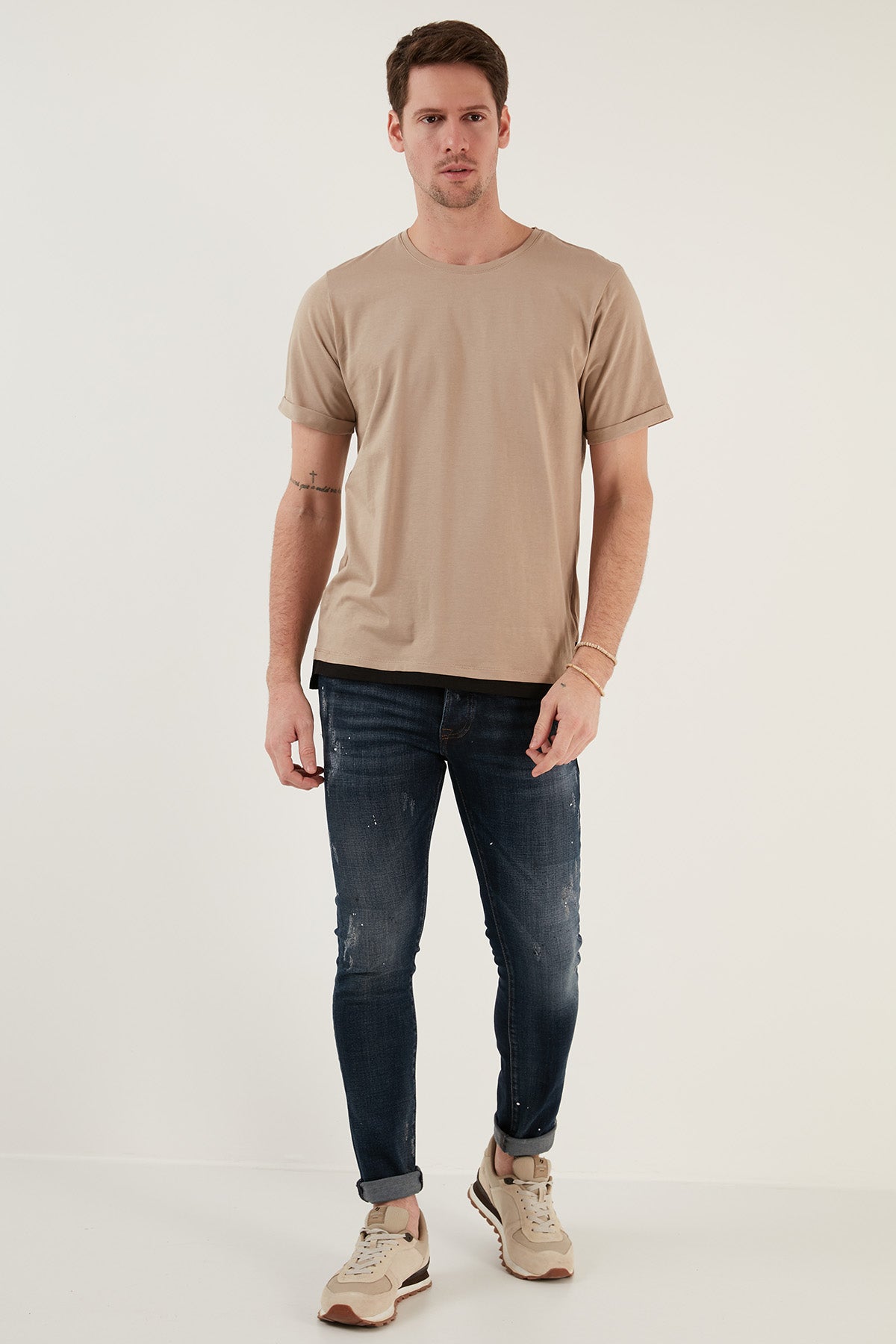 Buratti % 100 Pamuk Regular Fit Bisiklet Yaka Erkek T Shirt 5902515 VİZON