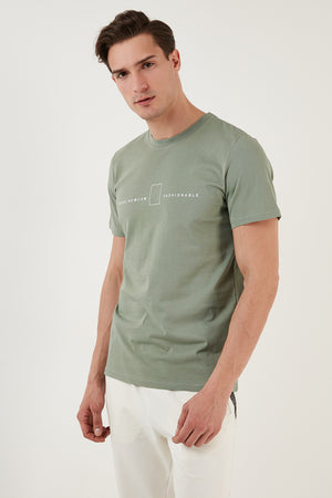 Buratti % 100 Pamuk Regular Fit Bisiklet Yaka Erkek T Shirt 5902620 ELMA YEŞİLİ