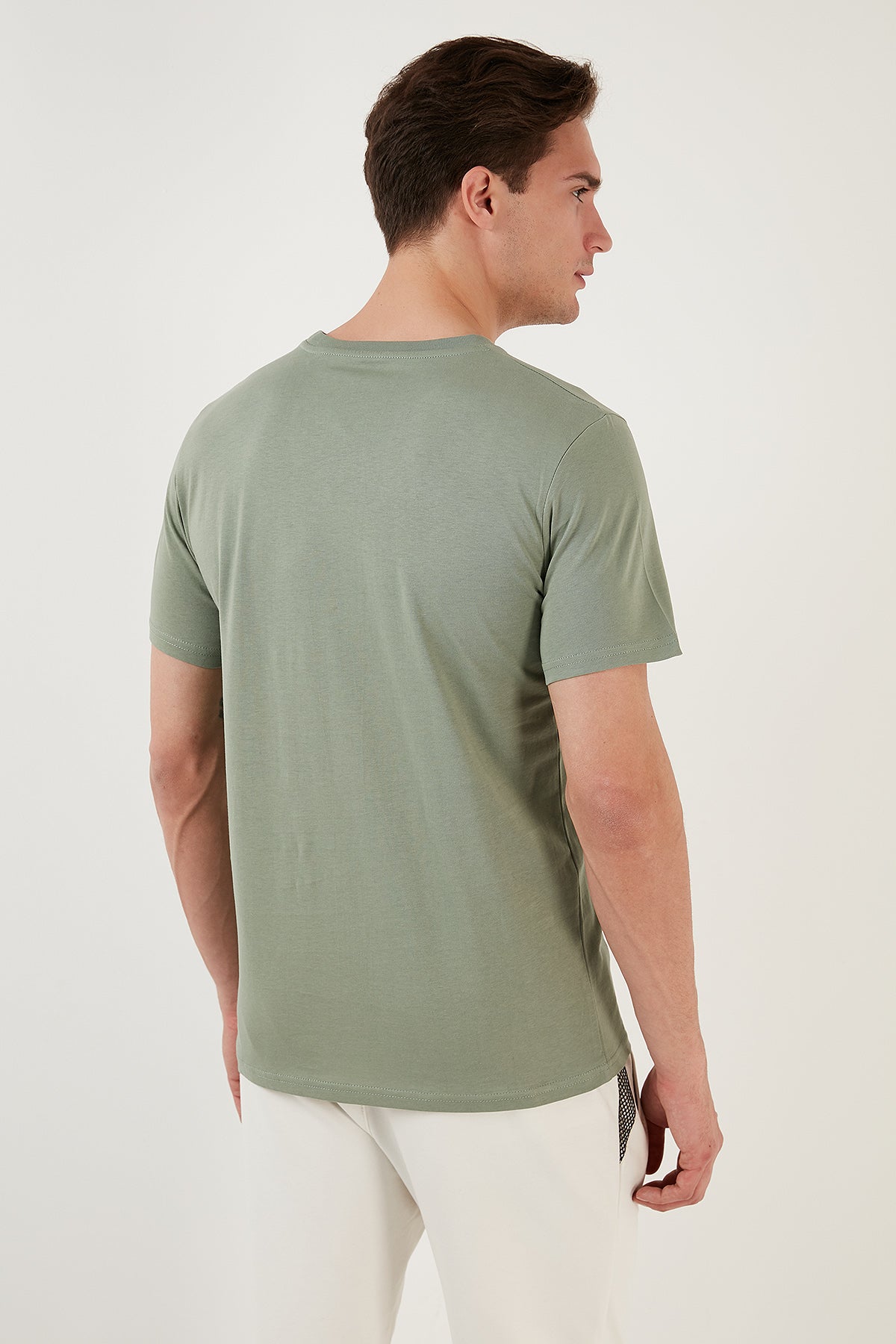 Buratti % 100 Pamuk Regular Fit Bisiklet Yaka Erkek T Shirt 5902620 ELMA YEŞİLİ