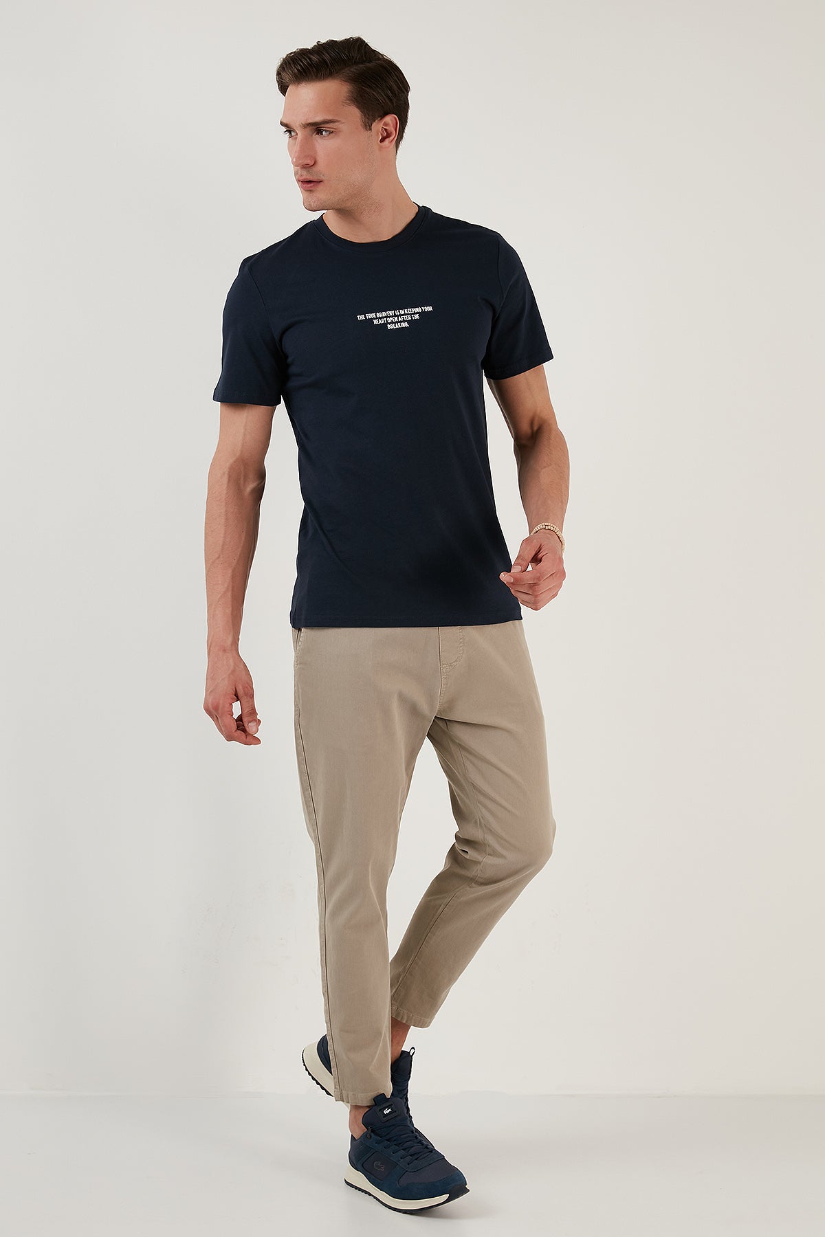 Buratti % 100 Pamuk Regular Fit Bisiklet Yaka Erkek T Shirt 5902624 İNDİGO