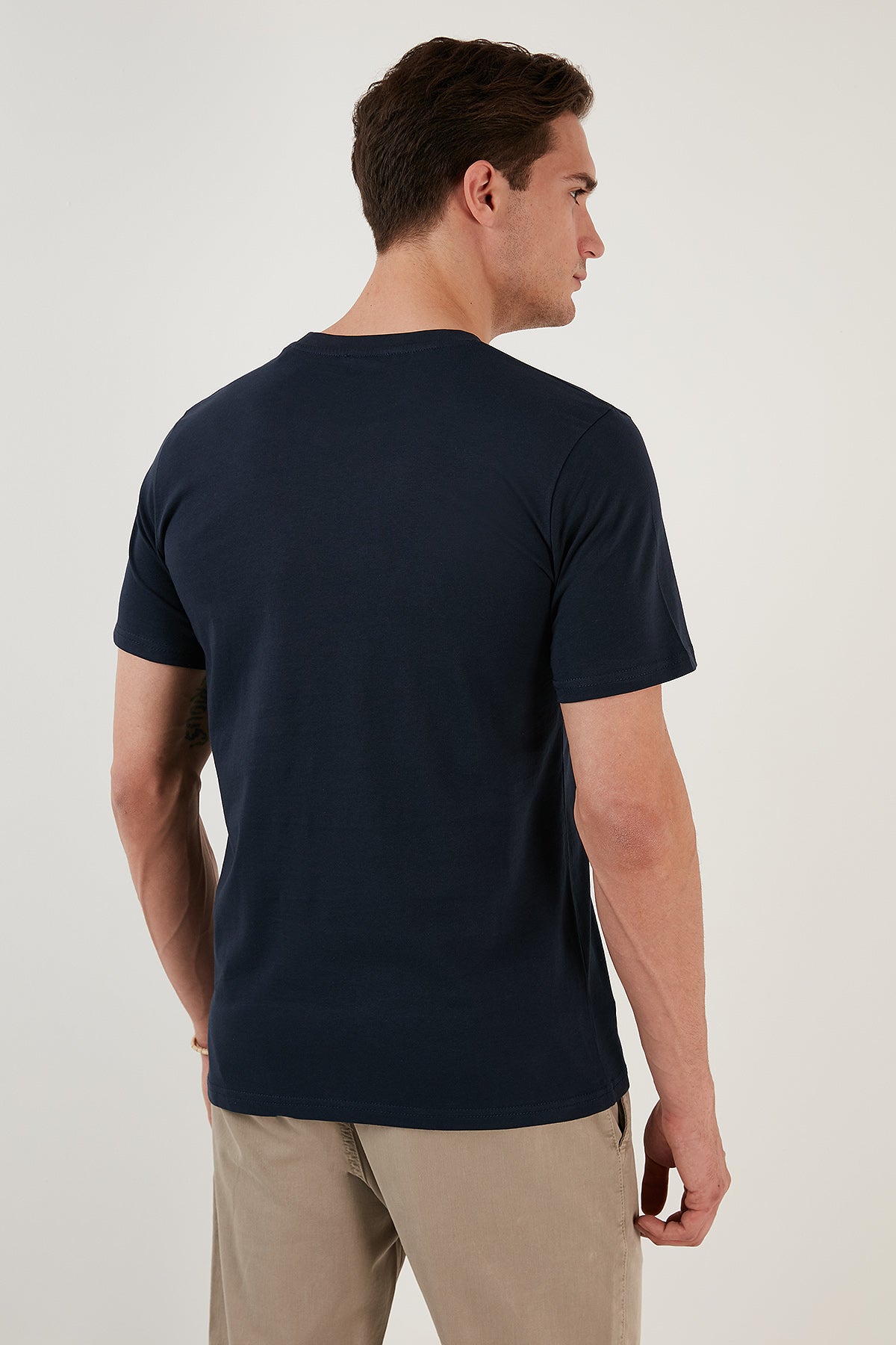 Buratti % 100 Pamuk Regular Fit Bisiklet Yaka Erkek T Shirt 5902624 İNDİGO