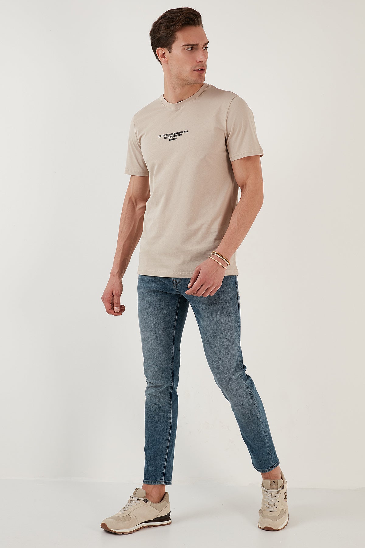 Buratti % 100 Pamuk Regular Fit Bisiklet Yaka Erkek T Shirt 5902624 VİZON