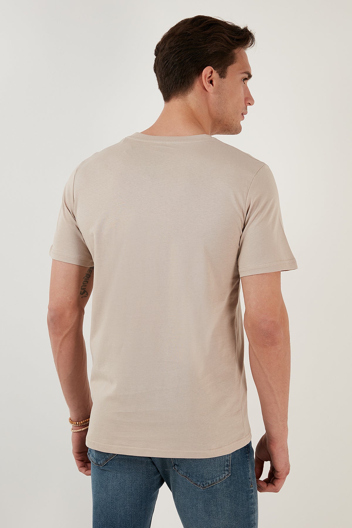 Buratti % 100 Pamuk Regular Fit Bisiklet Yaka Erkek T Shirt 5902624 VİZON