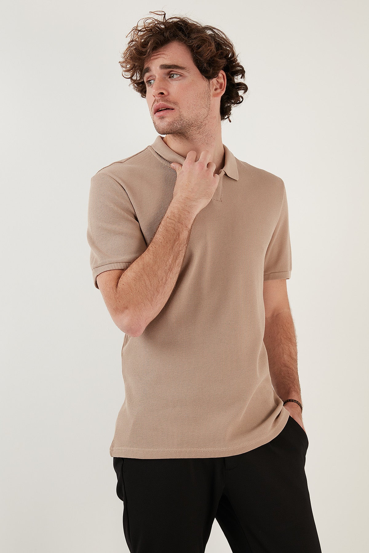 Buratti Pamuklu Regular Fit Erkek Polo Yaka T Shirt 5902645 TAŞ