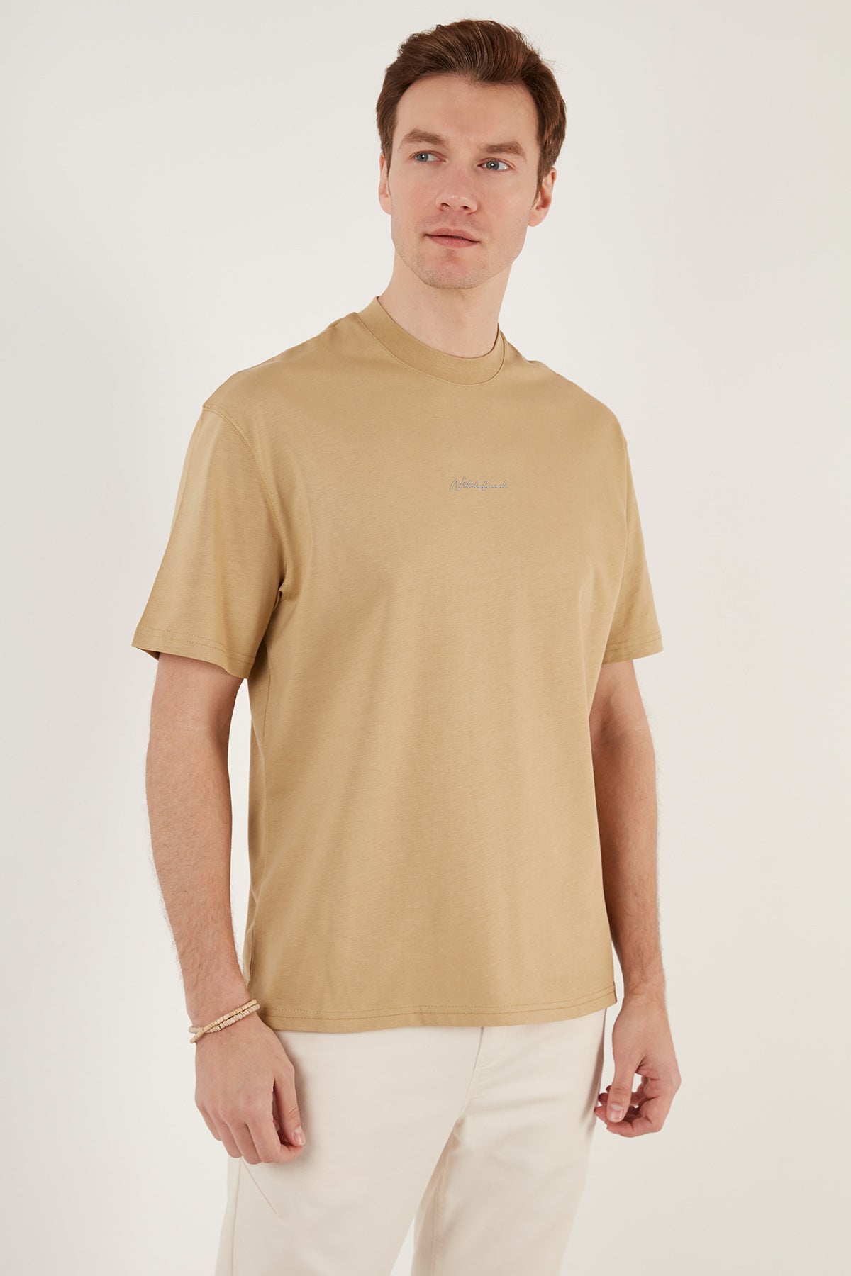 Buratti Pamuklu Relaxed Fit Sıfır Yaka Erkek T Shirt 5902702 CAMEL