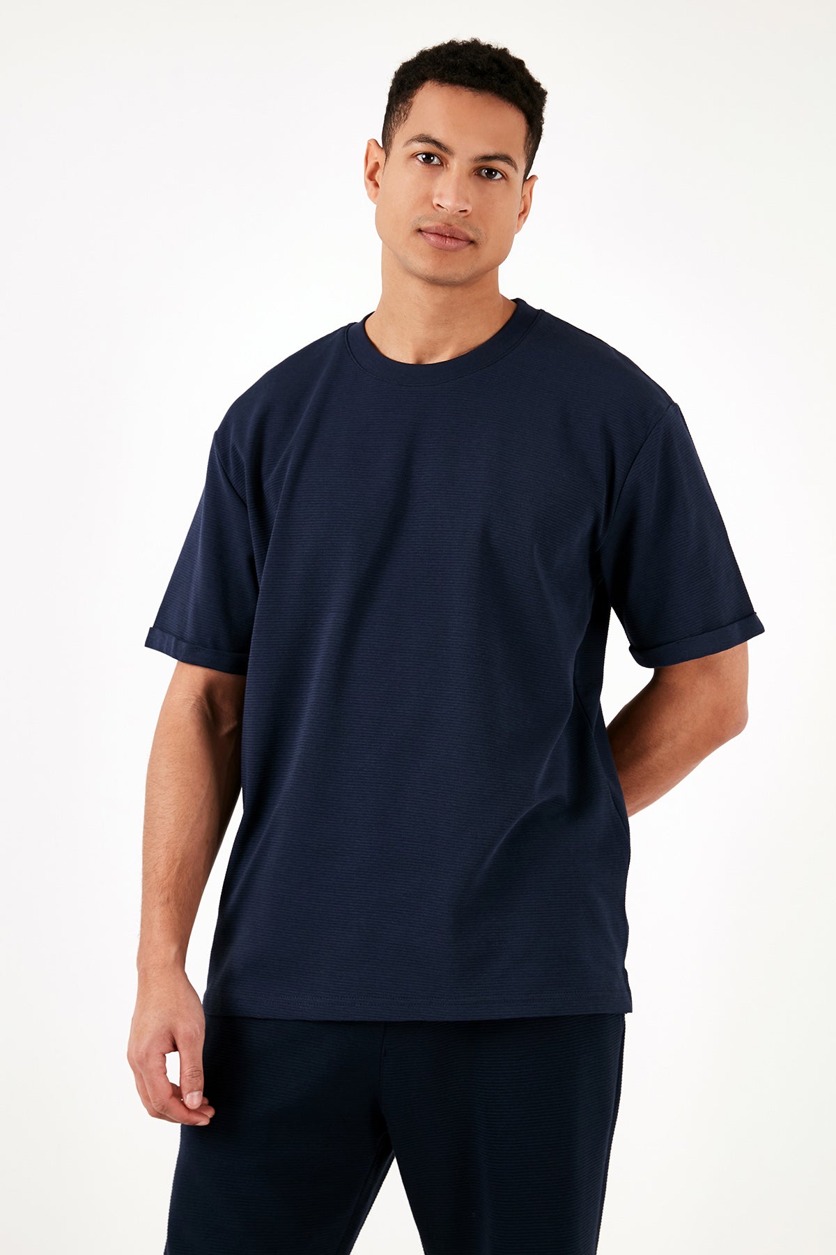 Buratti Pamuklu Bisiklet Yaka Regular Fit Basic Erkek T Shirt 5902731 İNDİGO