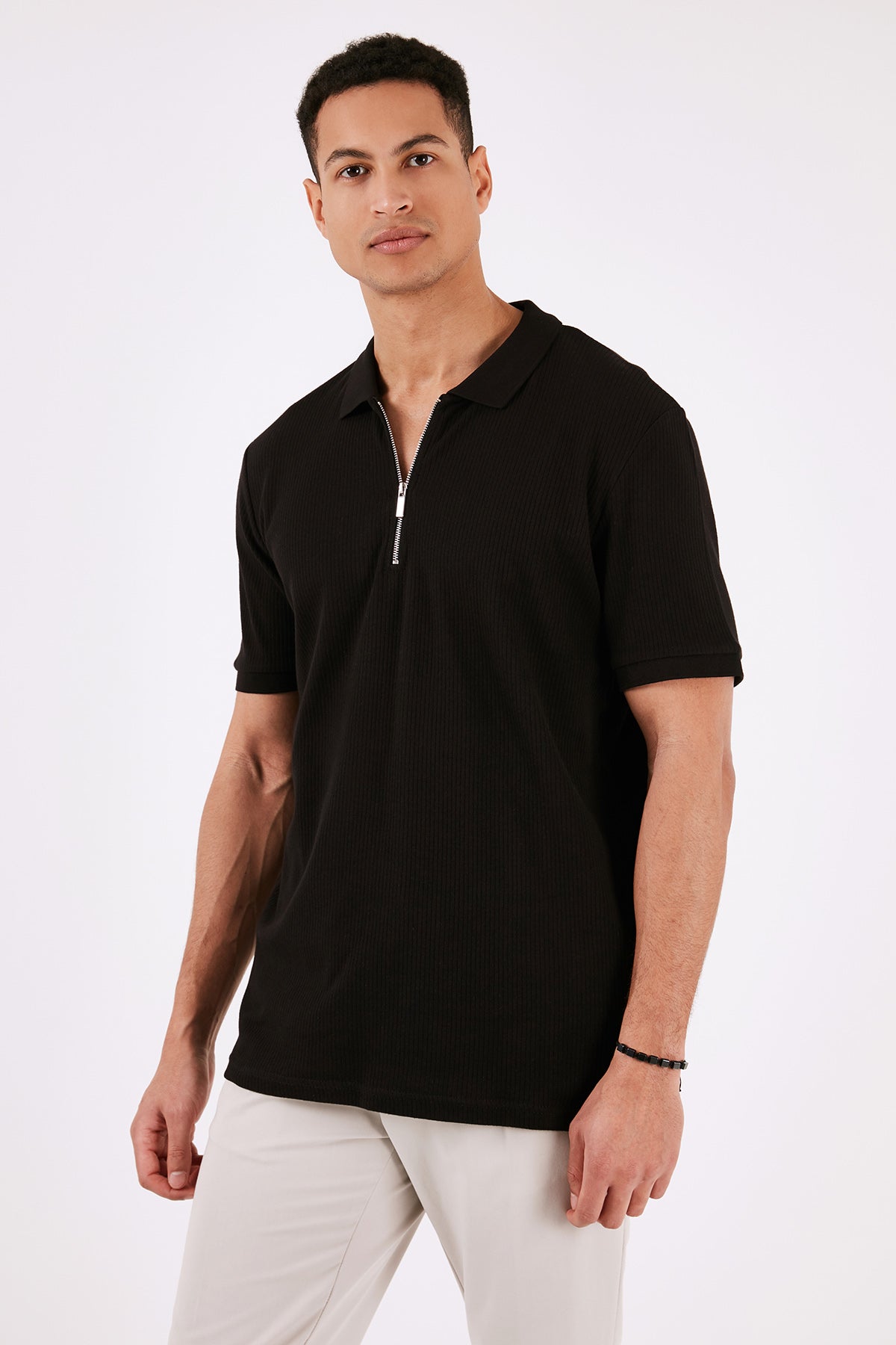 Buratti Pamuklu Regular Fit Fermuarlı Erkek Polo Yaka T Shirt 5902738 SİYAH