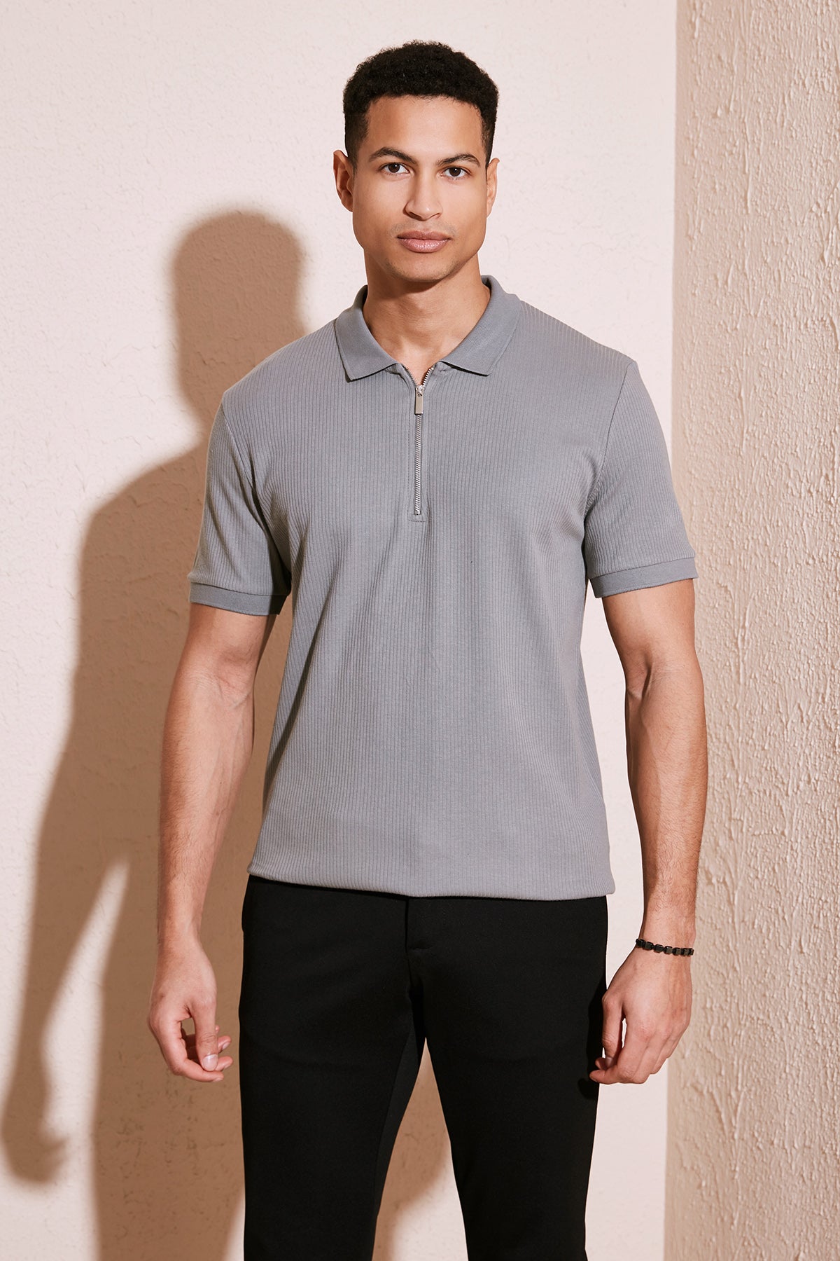 Buratti Pamuklu Regular Fit Fermuarlı Erkek Polo Yaka T Shirt 5902738 AÇIK HAKİ