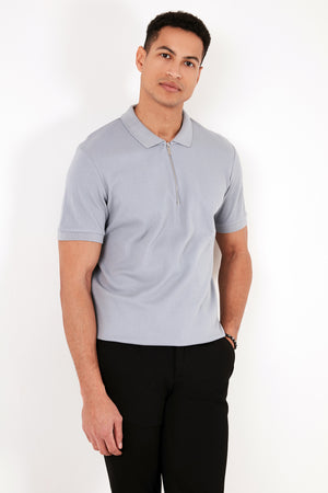 Buratti Pamuklu Regular Fit Fermuarlı Erkek Polo Yaka T Shirt 5902738 AÇIK GRİ