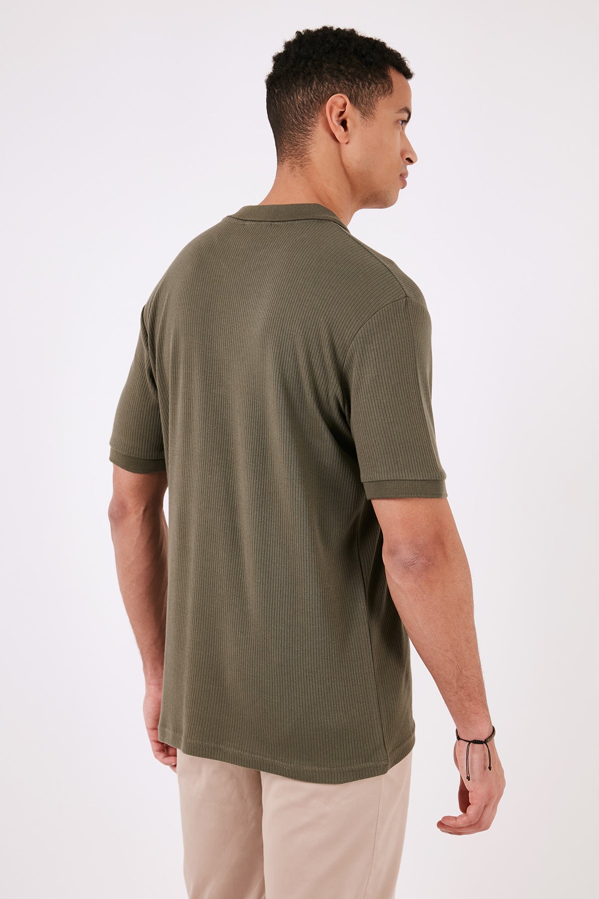 Buratti Pamuklu Regular Fit Fermuarlı Erkek Polo Yaka T Shirt 5902738 HAKİ