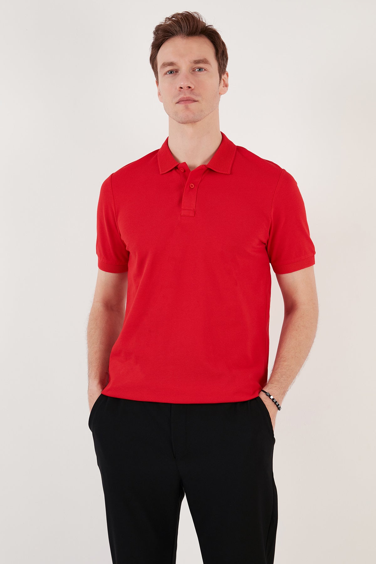 Buratti Pamuklu Regular Fit Düğmeli Erkek Polo Yaka T Shirt 5902739 KIRMIZI