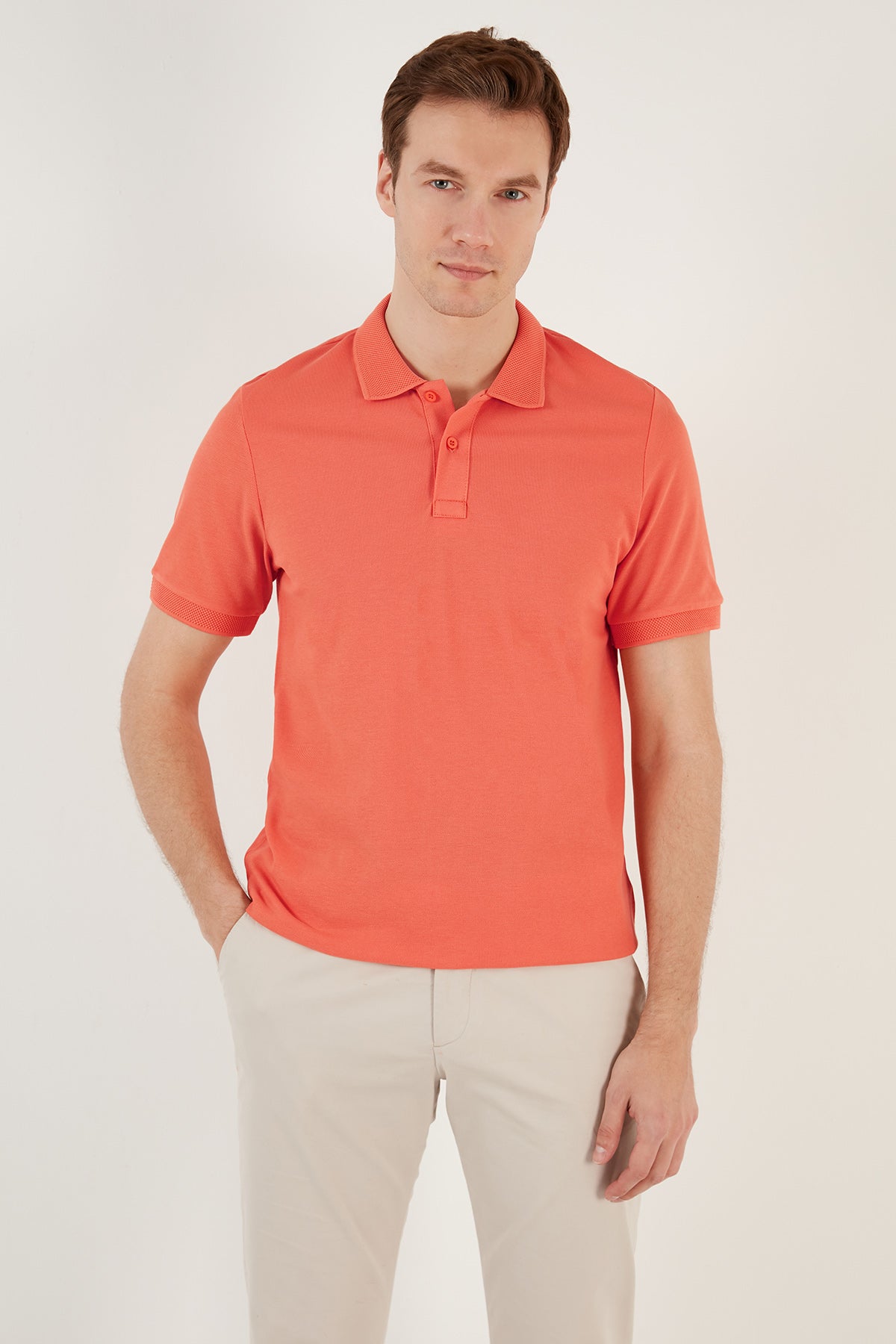 Buratti Pamuklu Regular Fit Düğmeli Erkek Polo Yaka T Shirt 5902739 TURUNCU