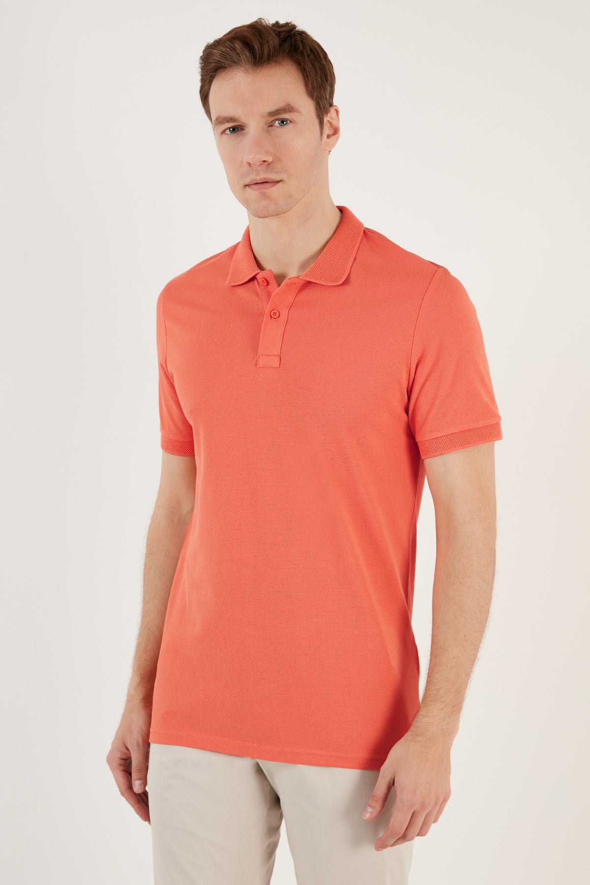 Buratti Pamuklu Regular Fit Düğmeli Erkek Polo Yaka T Shirt 5902739 TURUNCU