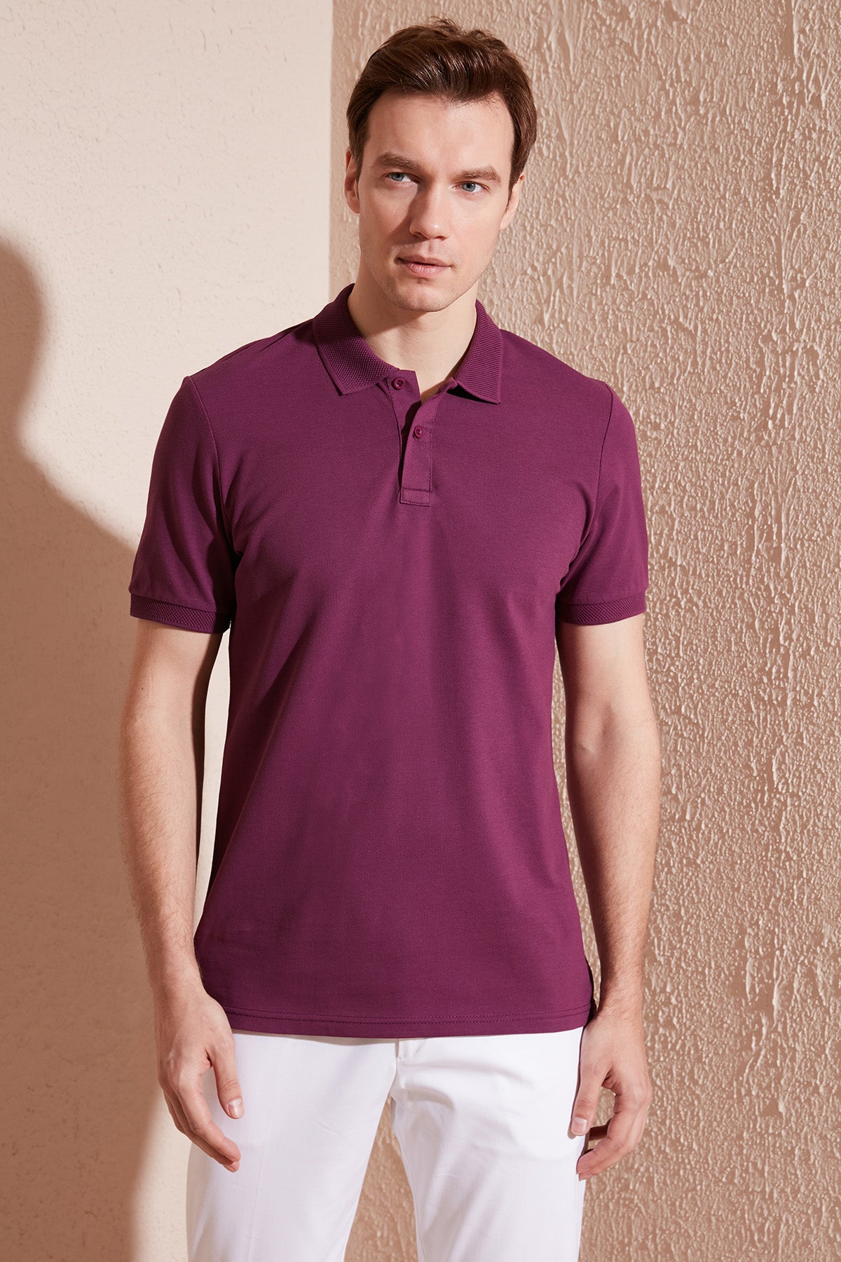 Buratti Pamuklu Regular Fit Düğmeli Erkek Polo Yaka T Shirt 5902739 MÜRDÜM