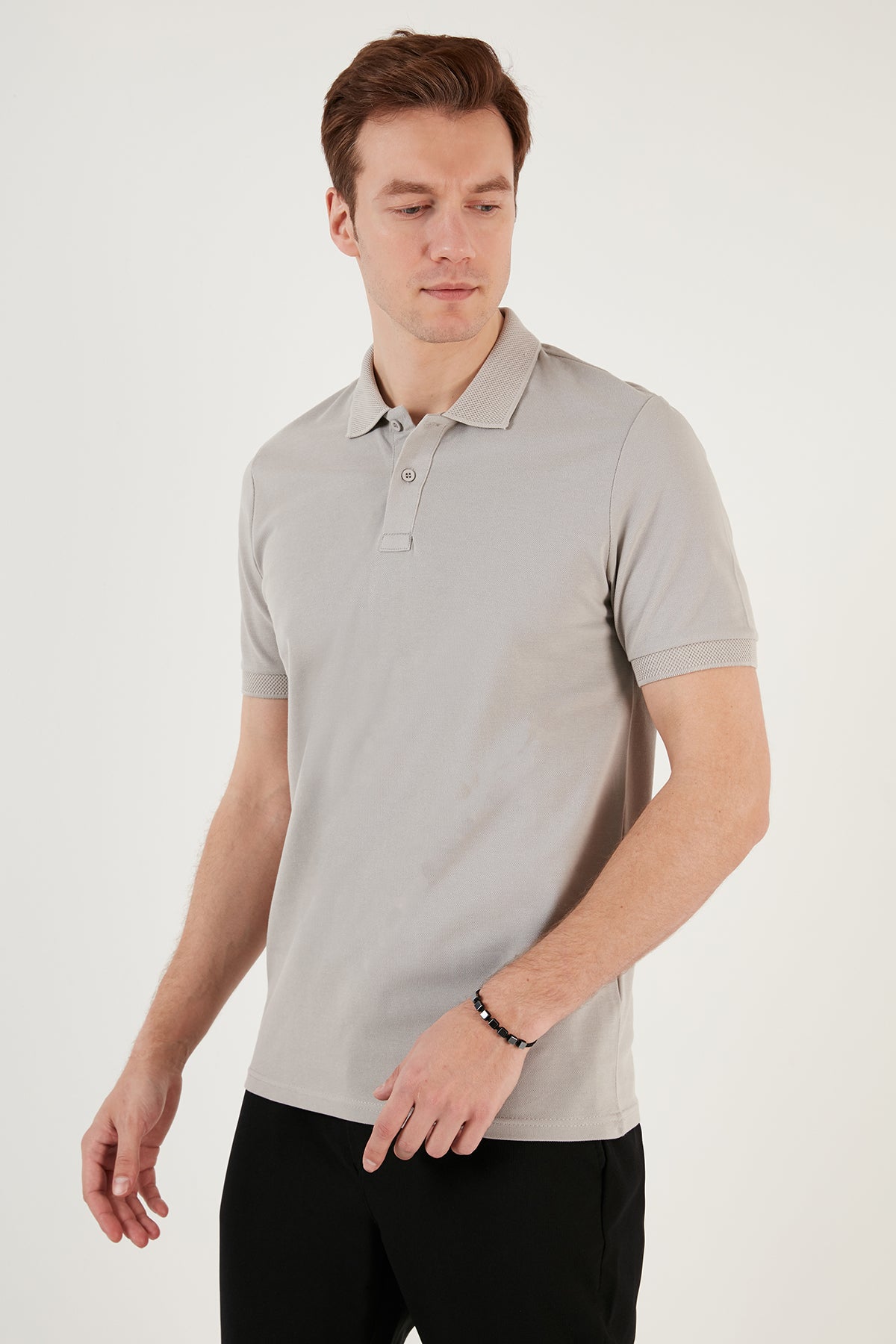 Buratti Pamuklu Regular Fit Düğmeli Erkek Polo Yaka T Shirt 5902739 AÇIK GRİ